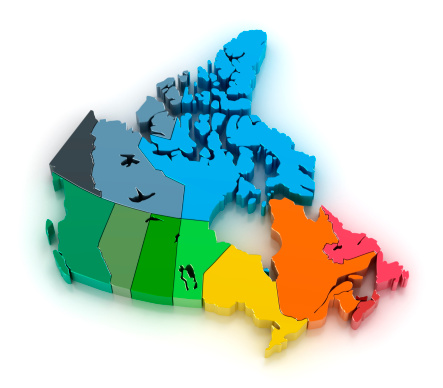 Canadá con las regiones y territorios photo