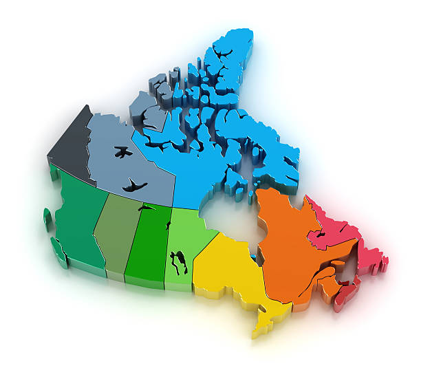 Canada with provinces and territories stock photo