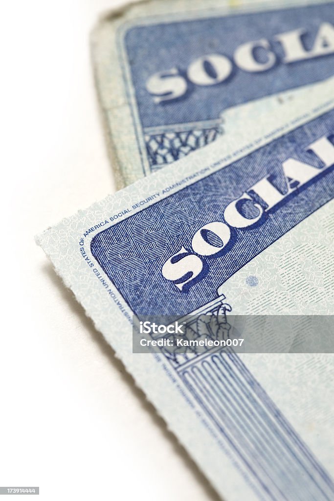 Social Security card - Lizenzfrei Ausweisdokument Stock-Foto