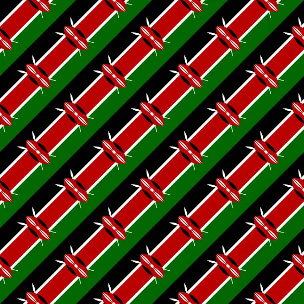 Vector illustration of kenya flag pattern. african background. vector illustration