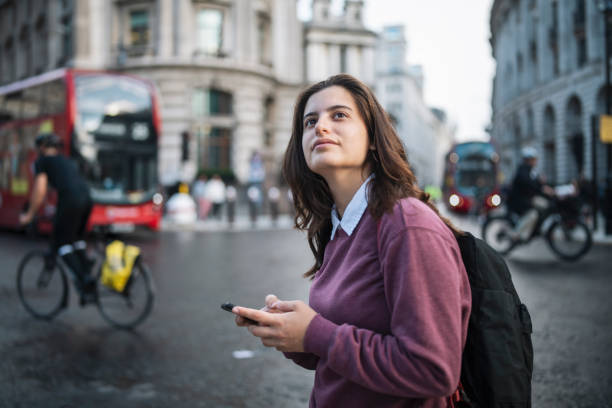istock Student on the city streets. 1739145837