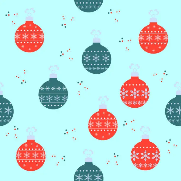 Vector illustration of Christmas Ball Seamless Pattern Background
