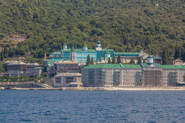 istock Panteleimonos medieval Monastery on Holy Mount Athos 1739147021