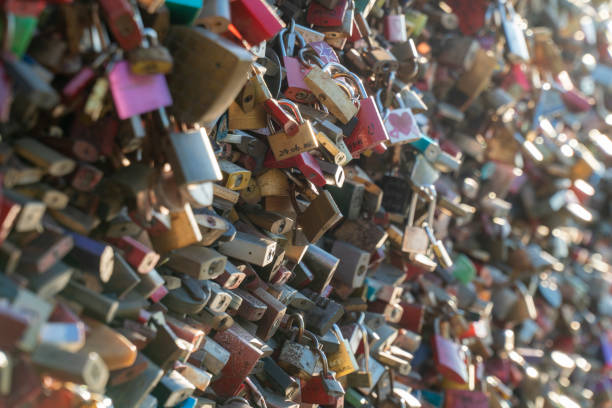 istock Many locks hang on the Hohenzollern bridge 1739147169