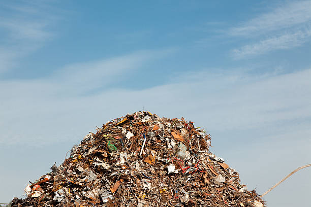 scrap metal mountain stock photo