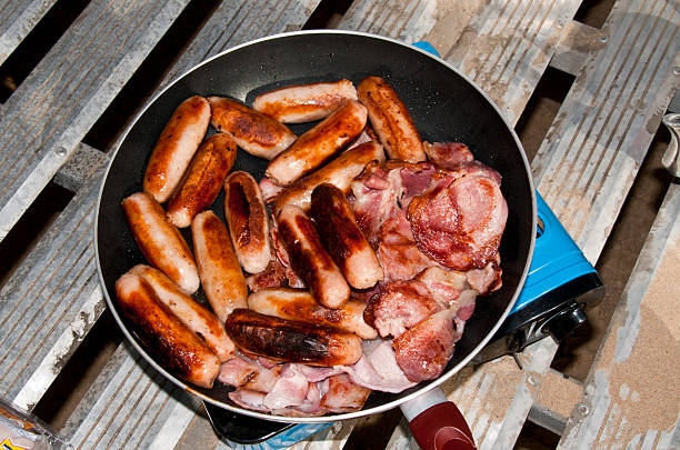 Sausage and Bacon stock photo