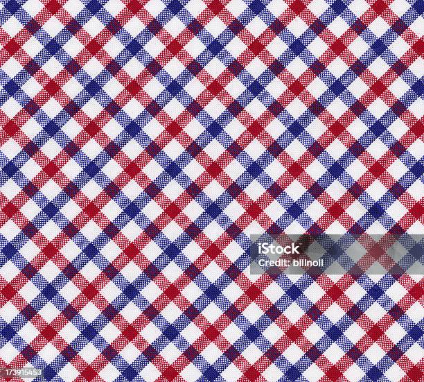 Red White And Blue Gingham Fabric Stock Photo - Download Image Now - Blue, Red, Tablecloth