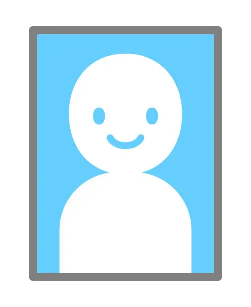Vector illustration of Photograph of Smiling Face Isolated Vector Icon