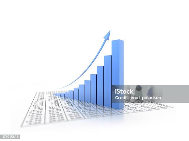 3 D Gráfico Foto de stock y más banco de imágenes de Hoja de cálculo electrónica - Hoja de cálculo electrónica, Azul, Fondo blanco