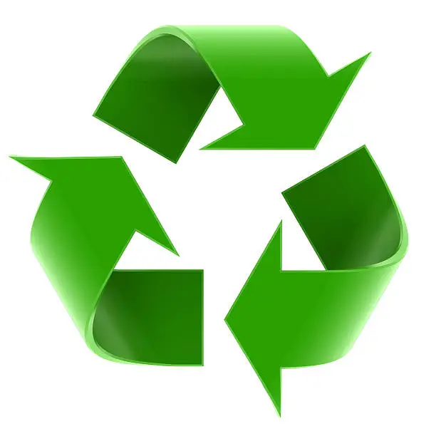 3d recycling symbol. Isolated on white background