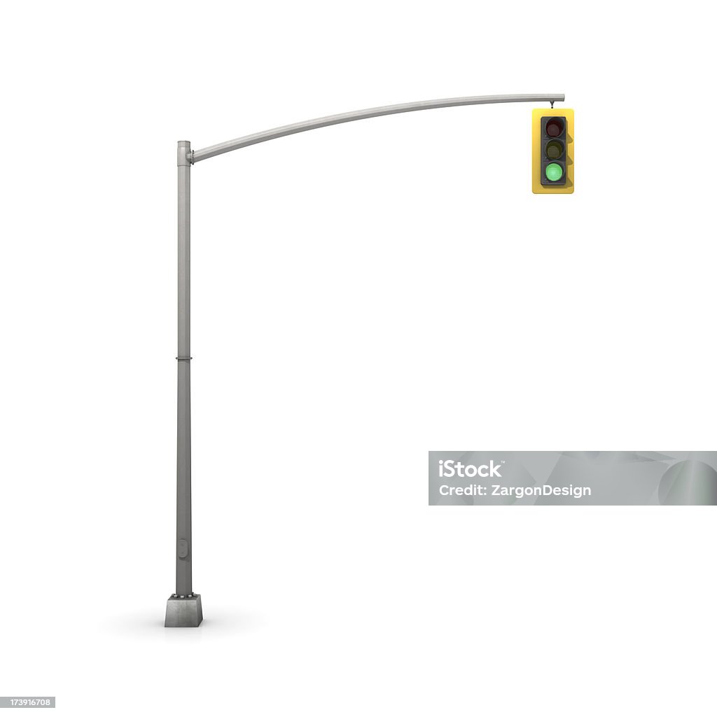 Green Light Stoplight with the green light signal on in a white environment. Stoplight Stock Photo