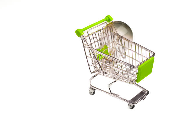 istock Burnt light bulb in shopping cart 1739170674