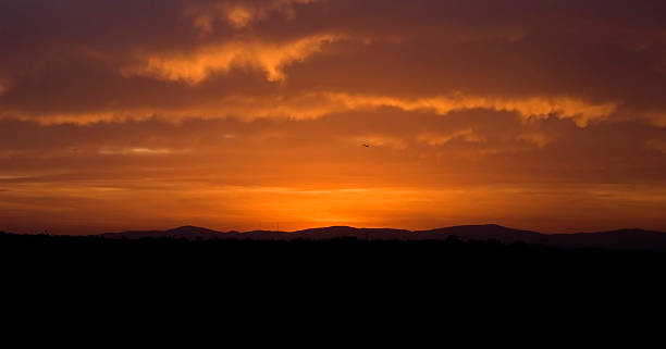 mountain sunset stock photo