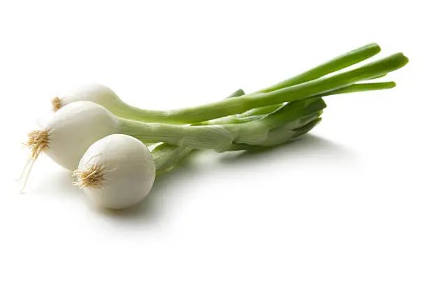 Photo of Vegetables: Spring Onion Isolated on White Background