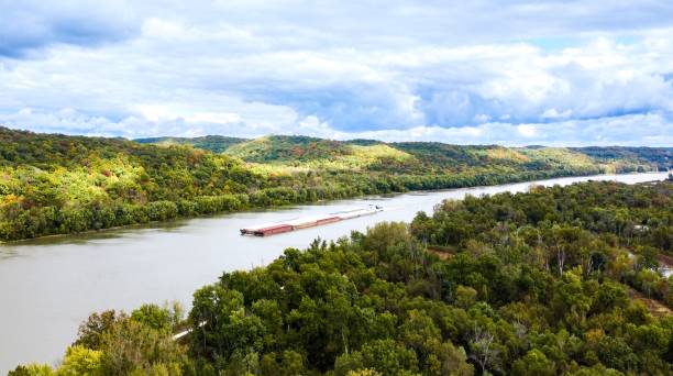 der staatspark pere marquette - mississippi river stock-fotos und bilder