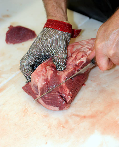 Butcher Cutting Beef