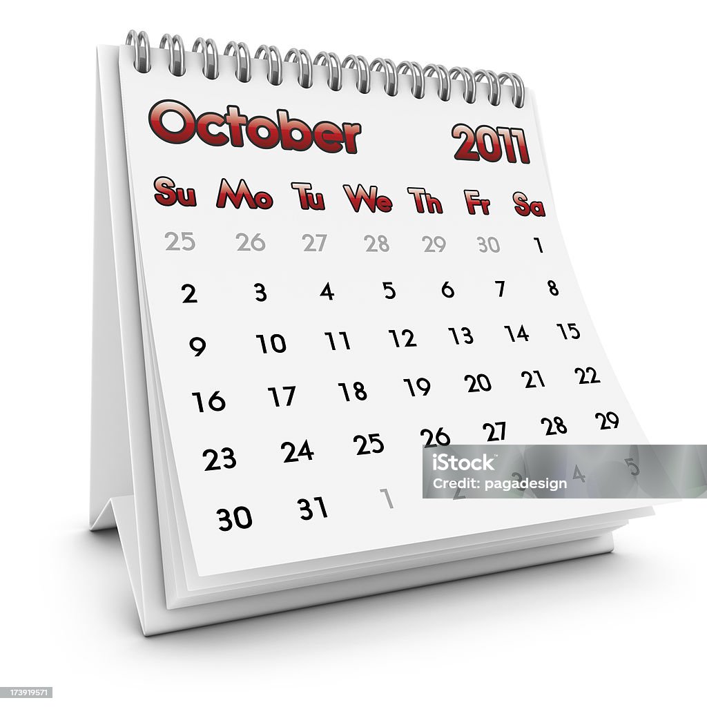 Calendario desktop ottobre 2011 - Foto stock royalty-free di Agenda