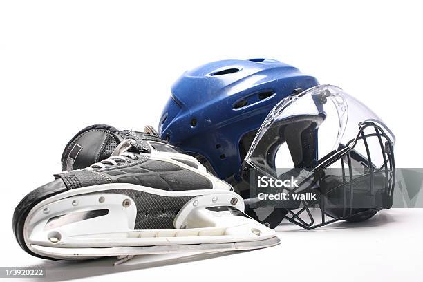 Attrezzatura Da Hockey - Fotografie stock e altre immagini di Hockey su ghiaccio - Hockey su ghiaccio, Scontornabile, Sfondo bianco