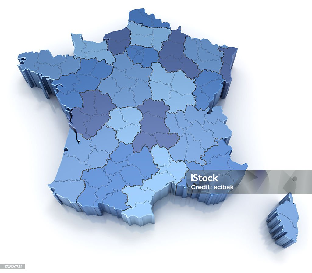 Mapa da França com regiões - Royalty-free França Foto de stock