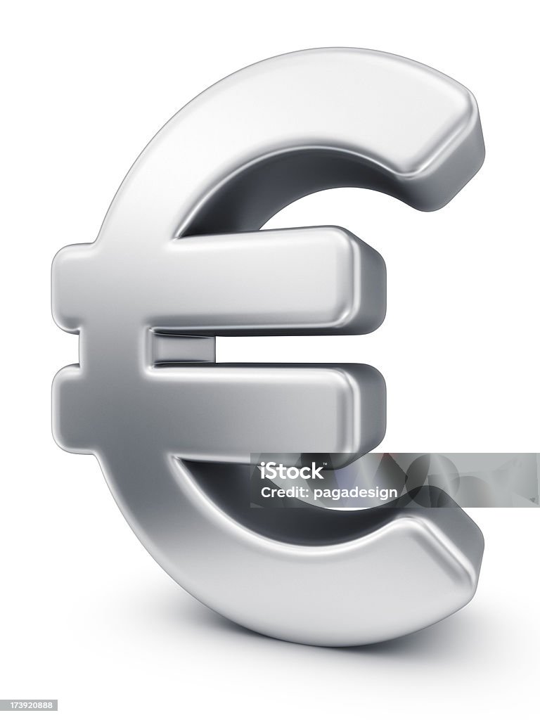 Srebrny symbol euro - Zbiór zdjęć royalty-free (Bez ludzi)