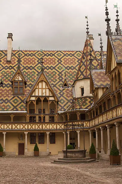 The famous Hospices de Beaune in the Bourgogne region.  A former hospital for the poor, now a museum.  But underneath this beautiful place there is more.  The cellars are filled with the best wines.