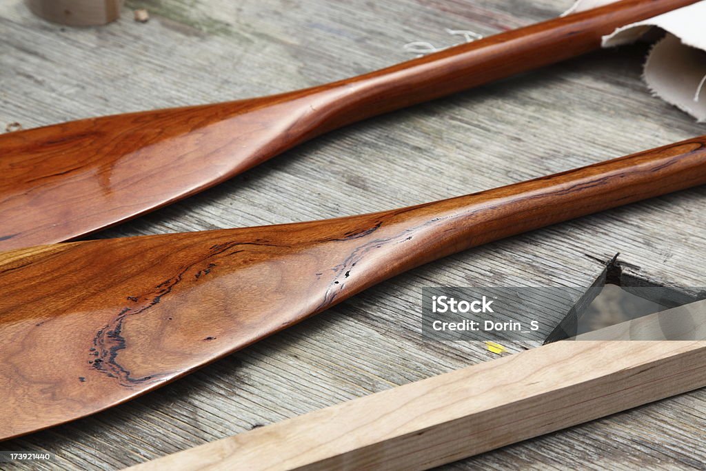 Mogno Canoa Paddles - Royalty-free Canoa Foto de stock