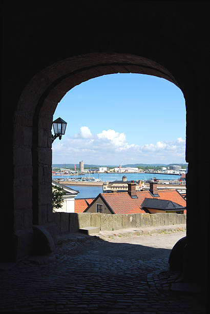 View from Varberg Fortress stock photo