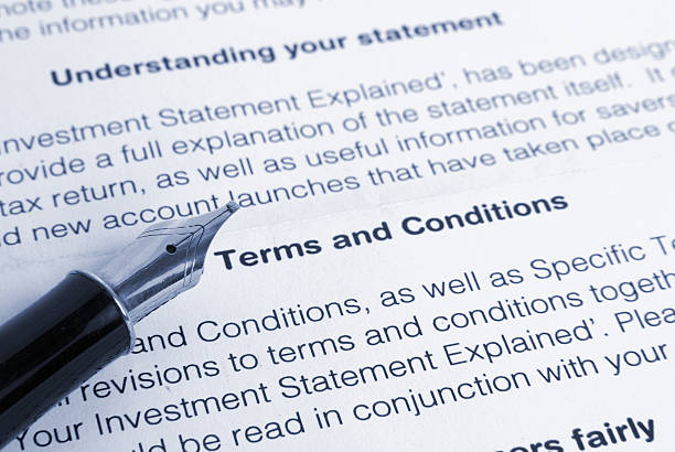 Terms and conditions stock photo
