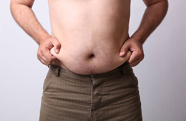 Overweight man stock photo