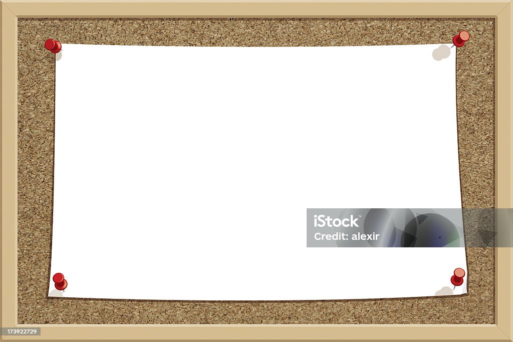 Big nota Corkboard Horizontal - Foto de stock de Blanco - Color libre de derechos