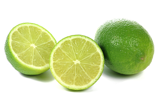 limes isolated on white background