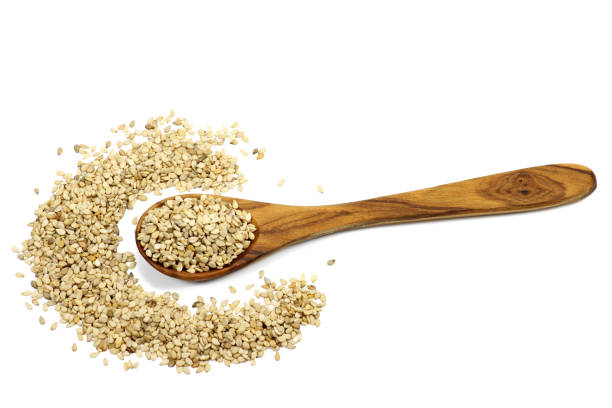 istock wooden spoon with sesame seeds 1739237683