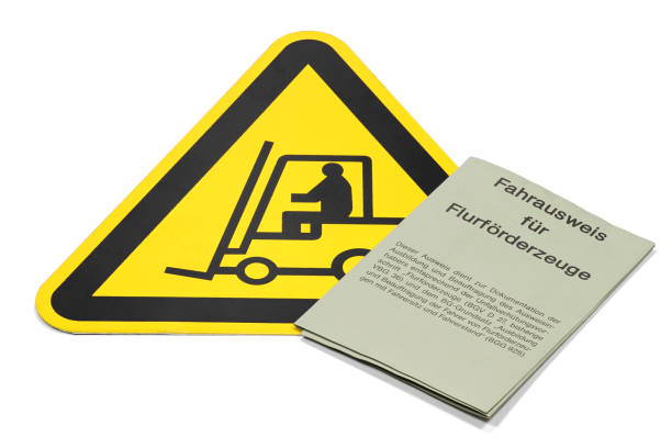 German driving license for forklift trucks isolated on white background