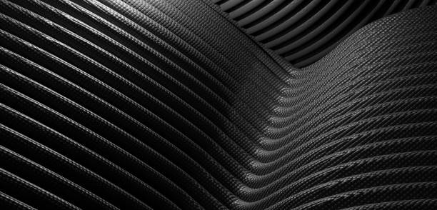 istock black background waves Parallel waves of plastic Twisted curved tube 3D illustration 1739240371