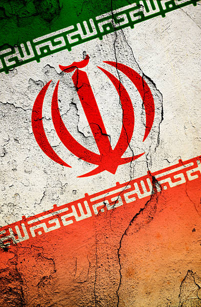 그런지 이란 플랙 - iranian flag 뉴스 사진 이미지