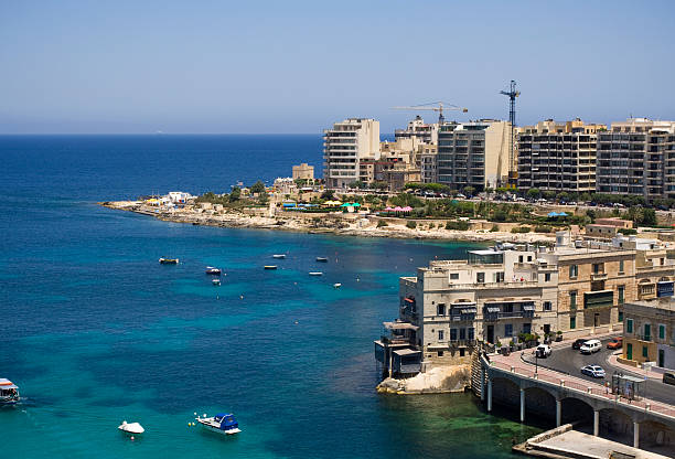 Mediterranean Bay in Malta stock photo