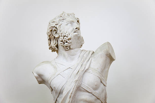 Marble statue of Daedalus stock photo