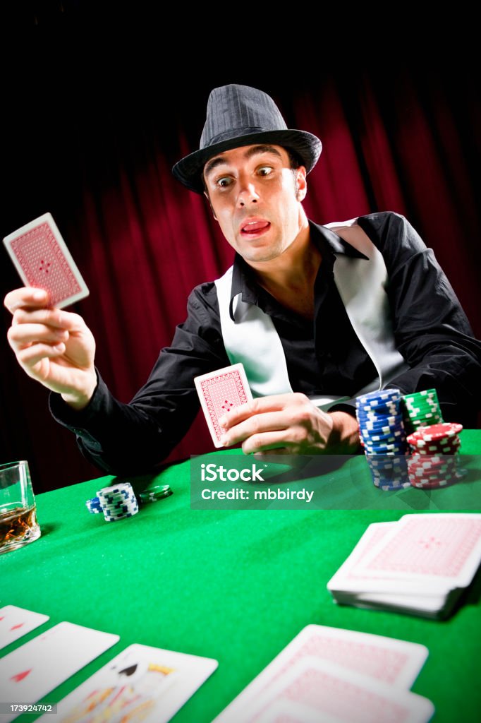 Happy-poker player - Lizenzfrei Chance Stock-Foto