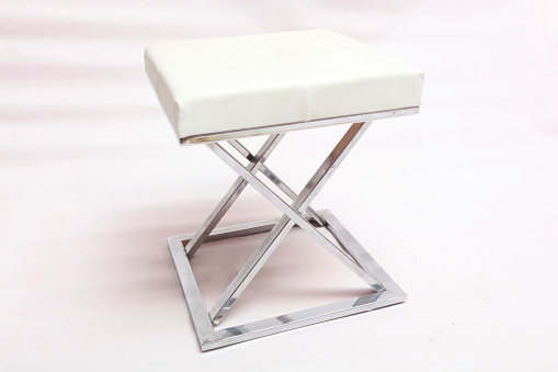 white colored stool on white background