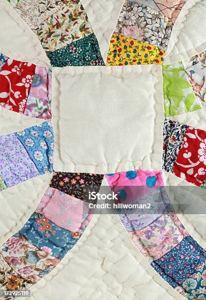 Quilt Close Up Stock Photo - Download Image Now - Close-up, Floral Pattern, Homemade