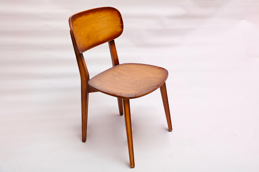 Brown color chair on white background