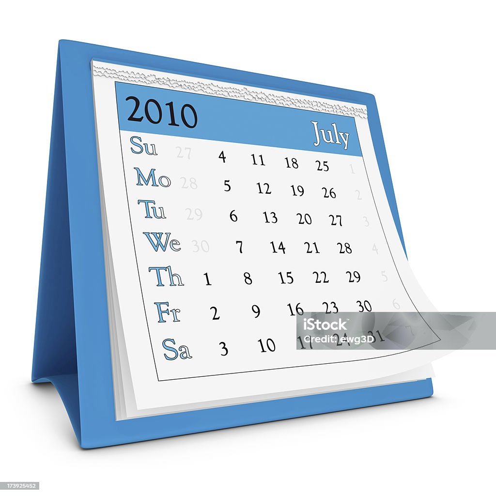 Série de julho de 2010-calendário - Foto de stock de A Data royalty-free