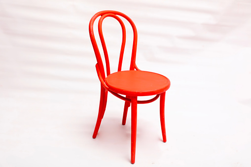 Red color chair on white background