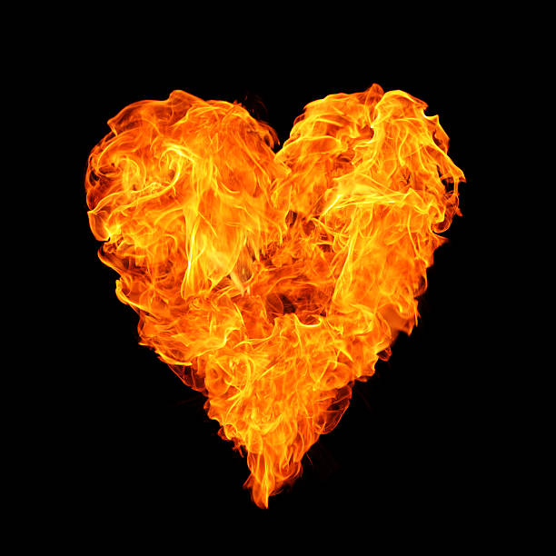 Burning heart stock photo