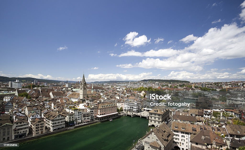 Skyline von Zürich, Schweiz - Lizenzfrei Alt Stock-Foto