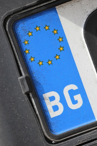 country identifier of EU car registration plate: Bulgaria