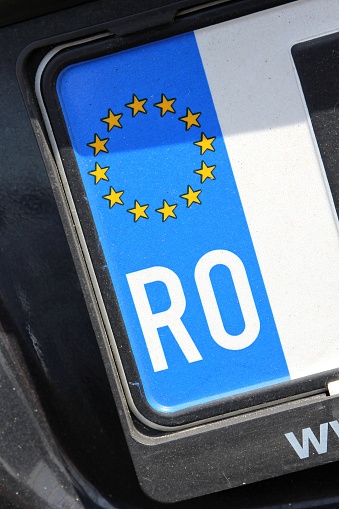 country identifier of EU car registration plate: Romania