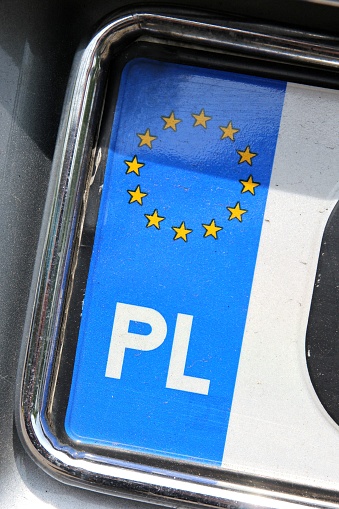 country identifier of EU car registration plate: Poland