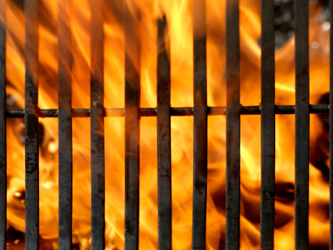 BBQ Grill with Flames-Photographed on a Hasselblad H3D11-39 megapixel Camera System