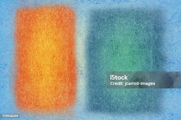 Laranja E Azuis Em Um Fundo Abstrato Retângulos - Fotografias de stock e mais imagens de Abstrato - Abstrato, Amarelo, Antigo